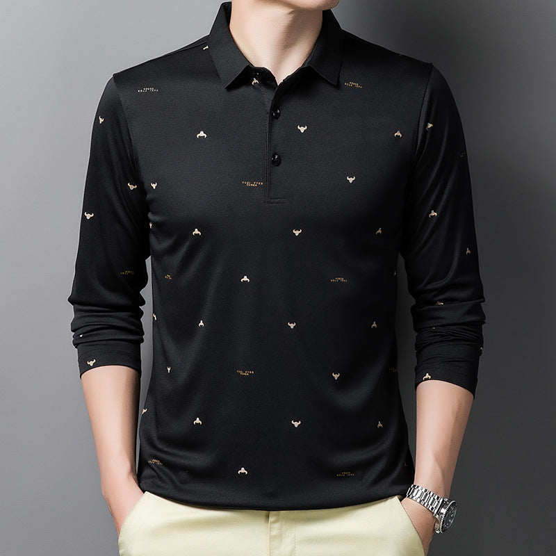 ON SALE!!! 50% OFF!!! Men's Long-sleeve Lapel T-shirt Bottom Shirt