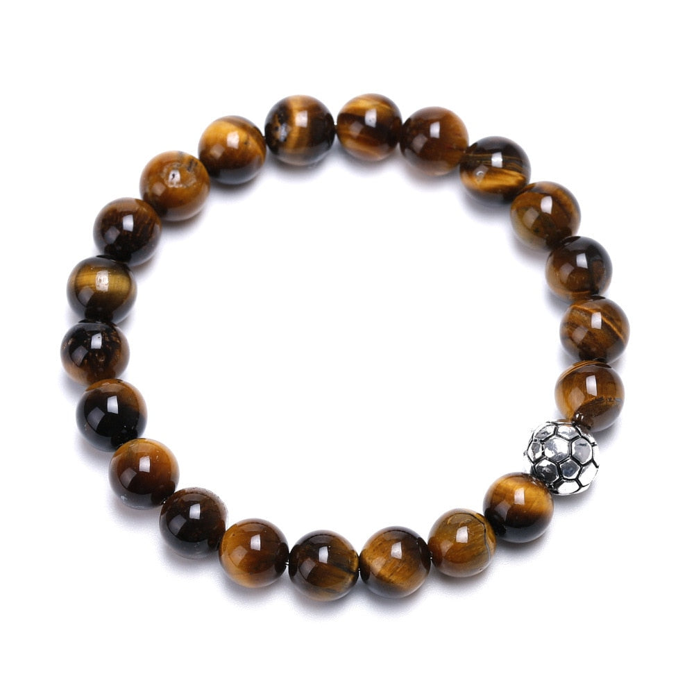 8mm Natural Beads Bracelets Football Sport Men Black Meditation Stone Women Prayer Jewelry Reiki Yoga adjustable Homme Bracelet - The Styky Shack