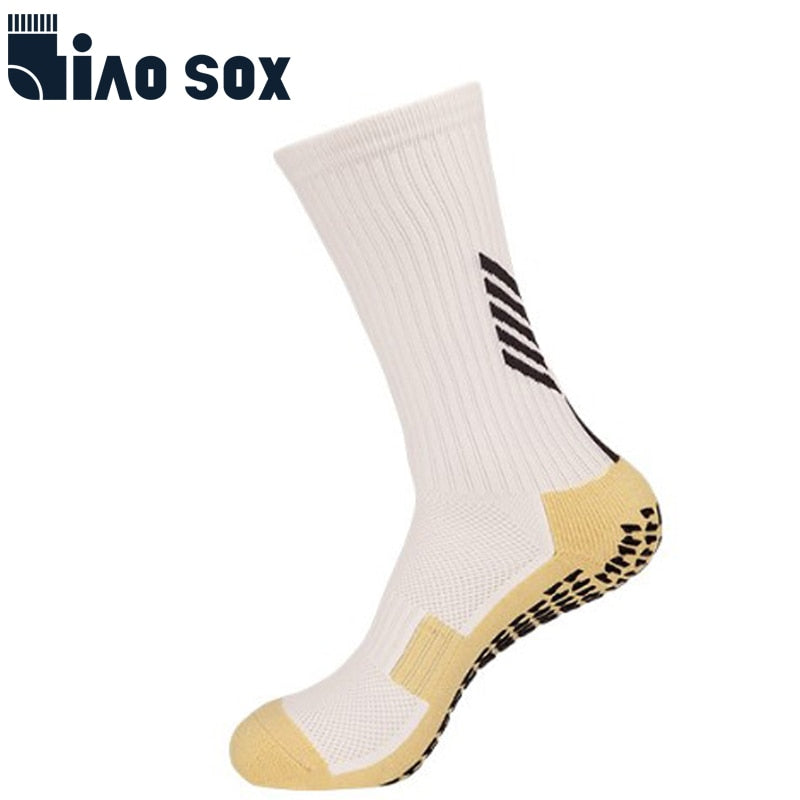 Anti Slip Football Soccer Socks for Men Teenage Kid Boys Sport  Grips Crew Socks Black White Blue High Quality - The Styky Shack