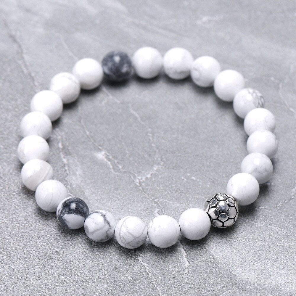 8mm Natural Beads Bracelets Football Sport Men Black Meditation Stone Women Prayer Jewelry Reiki Yoga adjustable Homme Bracelet - The Styky Shack