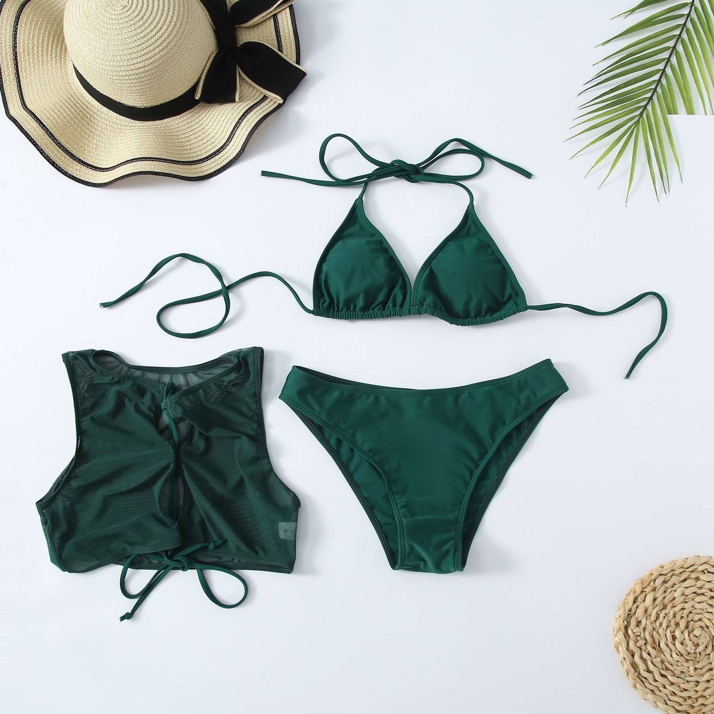 Alluring Mesh Multi-Piece Swimsuit Set