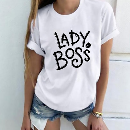 Camisa estampada de manga corta para mujer