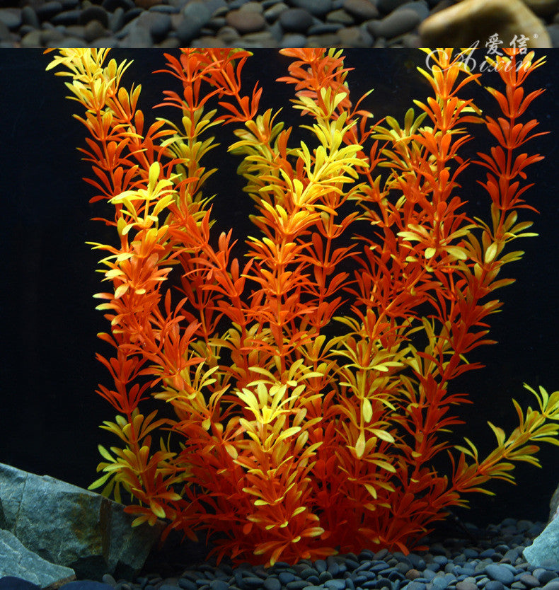 Yellow Simulation Aquatic Plants Fish Tank Landscaping Package