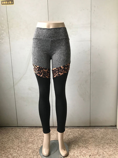 ON SALE!!! 50% OFF!!! Grey And Black Print Polyester Fiber Leggings