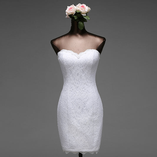 Lace shoulder beauty back wedding dress - The Styky Shack