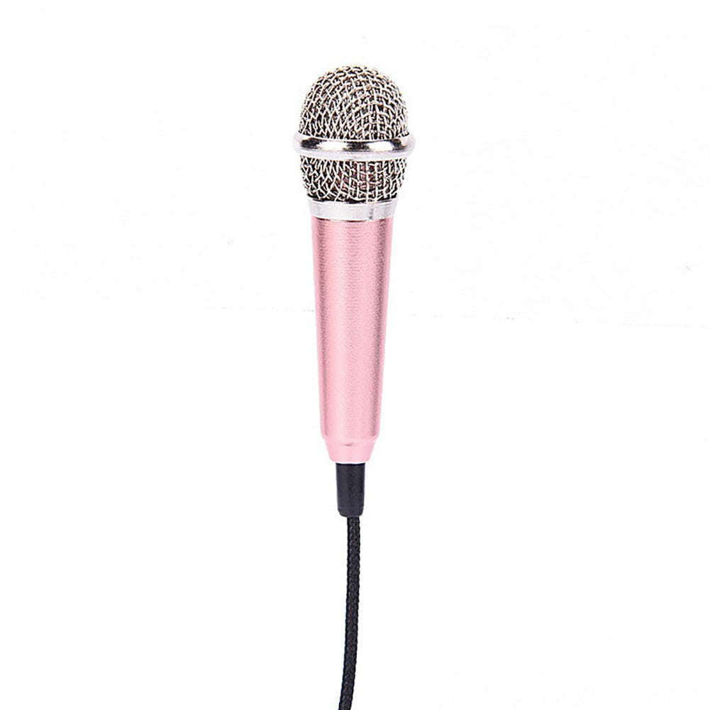 3.5mm Universal Wire Connect Karaoke Metallic Mini Microphone for Cell Phone PC