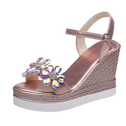 Women's Floral Wedge Buckle Beach Sandals