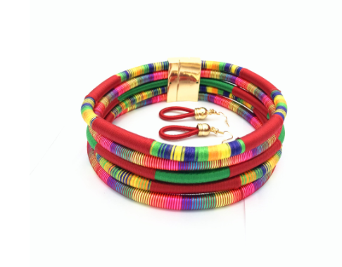 ¡¡¡EN VENTA!!! ¡¡¡50% REBAJADO!!! Collar con hebilla magnética de línea de color estilo nubio tejido a mano