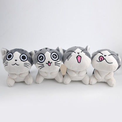 8cm lindo gato de dibujos animados gatito Mini muñeco de peluche juguete llavero colgante