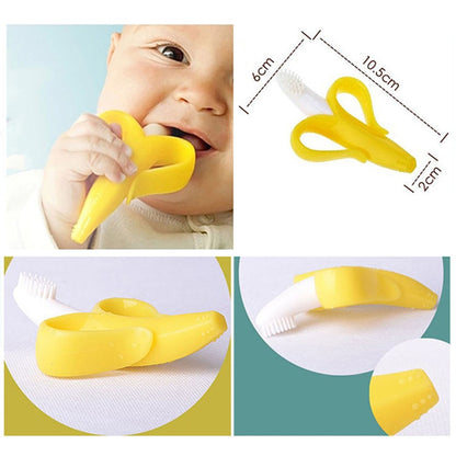 Baby Silicone Training Toothbrush BPA Free Safe Toddler Teether Teething Ring Kids Teether Toys Children Chewing Gift Wholesale