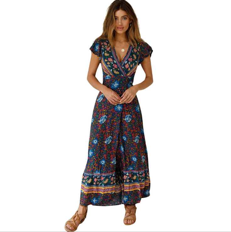 Printed Pattern Long Summer Dress