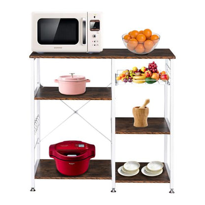 3-Tier Industrial Kitchen Baker's Rack Utility Microwave Oven Stand Storage Cart Workstation Shelf