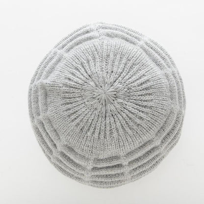 Warm Beret Wool Weave Stripe Knitting Lovely Hats