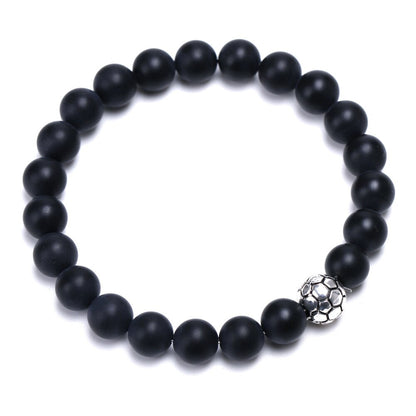 8mm Natural Beads Bracelets Football Sport Men Black Meditation Stone Women Prayer Jewelry Reiki Yoga adjustable Homme Bracelet - The Styky Shack