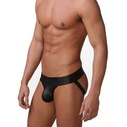 Tangas sexys sin culo para hombre, suspensorio, ropa interior negra, calzoncillos eróticos