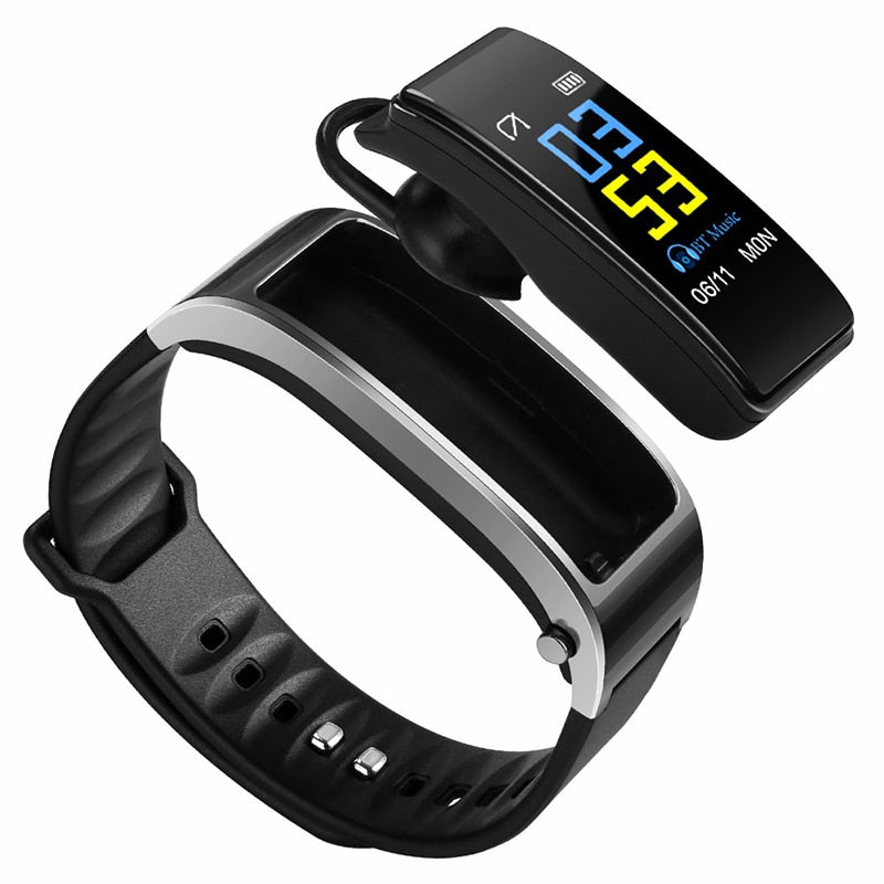 Y3 PLUS Auricular Bluetooth Pulsera inteligente Reloj 2 en 1 con auriculares Pulsera Monitoreo de salud Auricular deportivo y micrófono