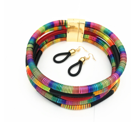 ON SALE!!! 50% OFF!!! Hand-knitted Nubian Style Color Line Magnetic Buckle Necklace