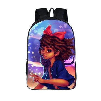 ¡¡¡EN VENTA!!! ¡¡¡50% REBAJADO!!! Mochila con estampado de dibujos animados nuevos de niña nubia en 3D