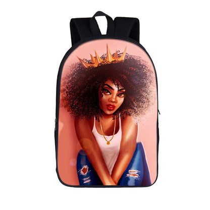 ¡¡¡EN VENTA!!! ¡¡¡50% REBAJADO!!! Mochila con estampado de dibujos animados nuevos de niña nubia en 3D