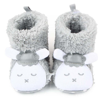 Baby Shoes Booties Winter Cute Lamb Animal Baby Girls Shoes Fleece Warm Toddler Moccasins Boots Footwear 6 Colors