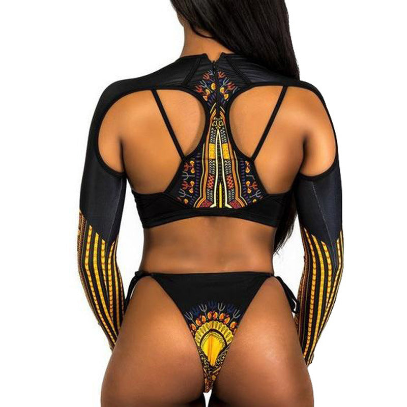 Women's Bandaging Printed Bikini Swimsuit