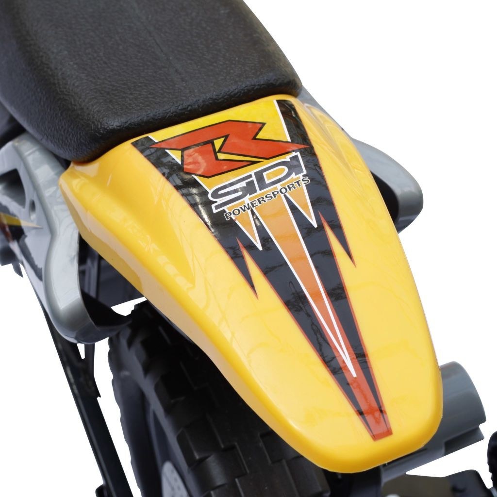 Yellow electric motorcycle for children