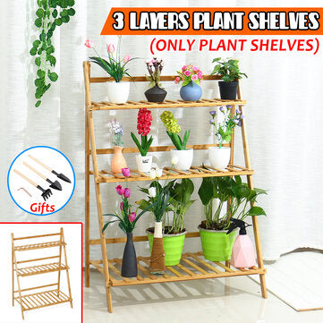 3 Layers Wooden Plant Shelves Garden Patio Flower Pot Rack Plants Stand - The Styky Shack