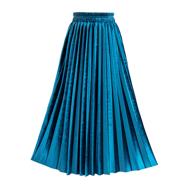 Pleated Mid-length A-line Skirt