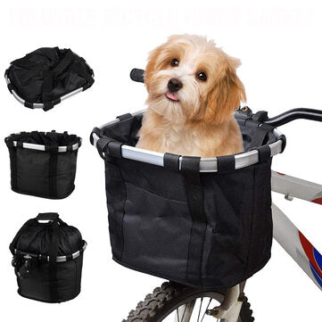 Cesta delantera plegable para bicicleta de 33x28x25CM, cesta para manillar de bicicleta, portador de perro mascota, bolsa para cuadro de bicicleta de carretera MTB 