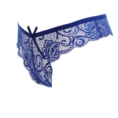 Mujeres Sexy Lace See-through V-string Briefs Bragas Tangas G-string