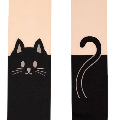 Women Sexy Cat Tail Knee High Hosiery Pantyhose Tattoo Leggings Tights