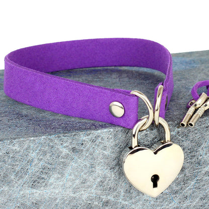 Sexy erotic bondage peach heart love lock collar