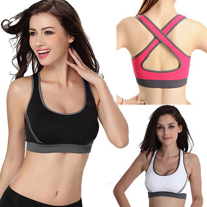 Women Jogging Sports Bra Gymwear Fitness Crop Top Yoga Exercise Vest