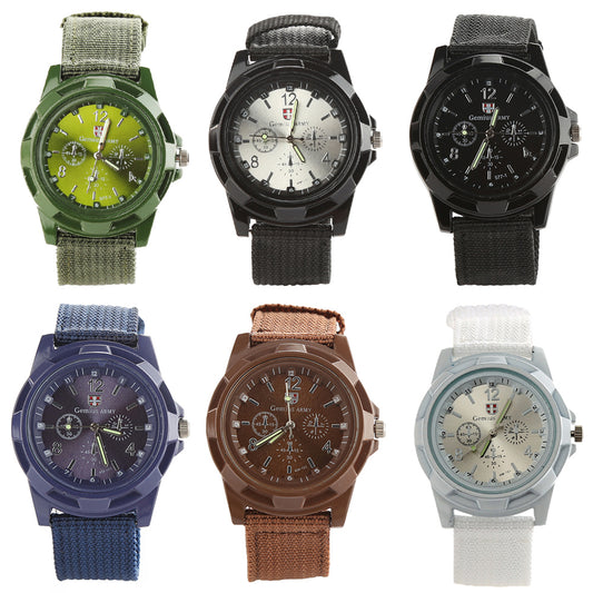 Army Style Nylon Band Sports Analog Quartz Wrist Watch