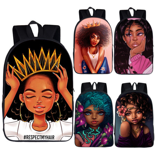 ON SALE!!! 50% OFF!!! 3-D Nubian Girl New Cartoon Print Backpack