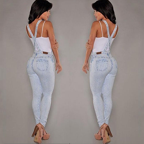 Mujeres Sexy Baggy Loose Jeans Denim Overoles Pantalones Mono Mamelucos