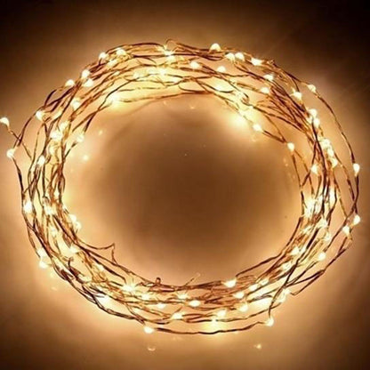 Guirnalda de luces LED navideñas de hadas, funciona con pilas, decoración de fiesta en casa y boda, 2 uds.