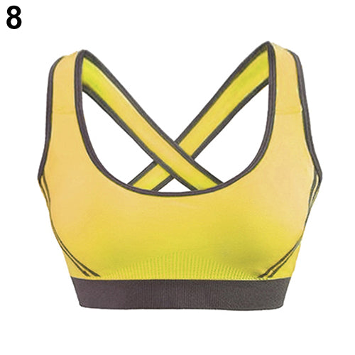 Mujeres jogging deportes sujetador Gymwear Fitness Crop Top Yoga ejercicio chaleco