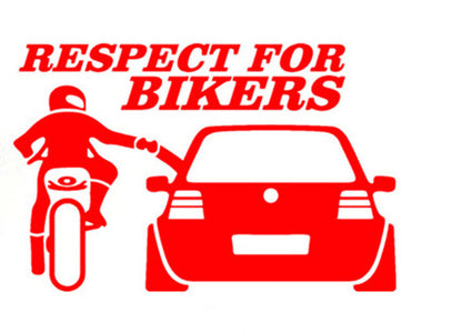 "I Respect Motorcycle Riders" Car Sticker
