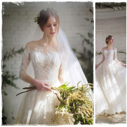 Vestido de novia Vestido de novia con mangas de encaje