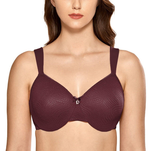 Women's Sheer Everyday Bra Plus Size Support Underwired  Full Coverage Minimizer Bra