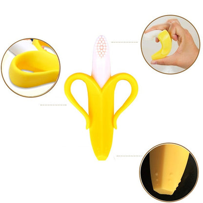 Baby Silicone Training Toothbrush BPA Free Safe Toddler Teether Teething Ring Kids Teether Toys Children Chewing Gift Wholesale