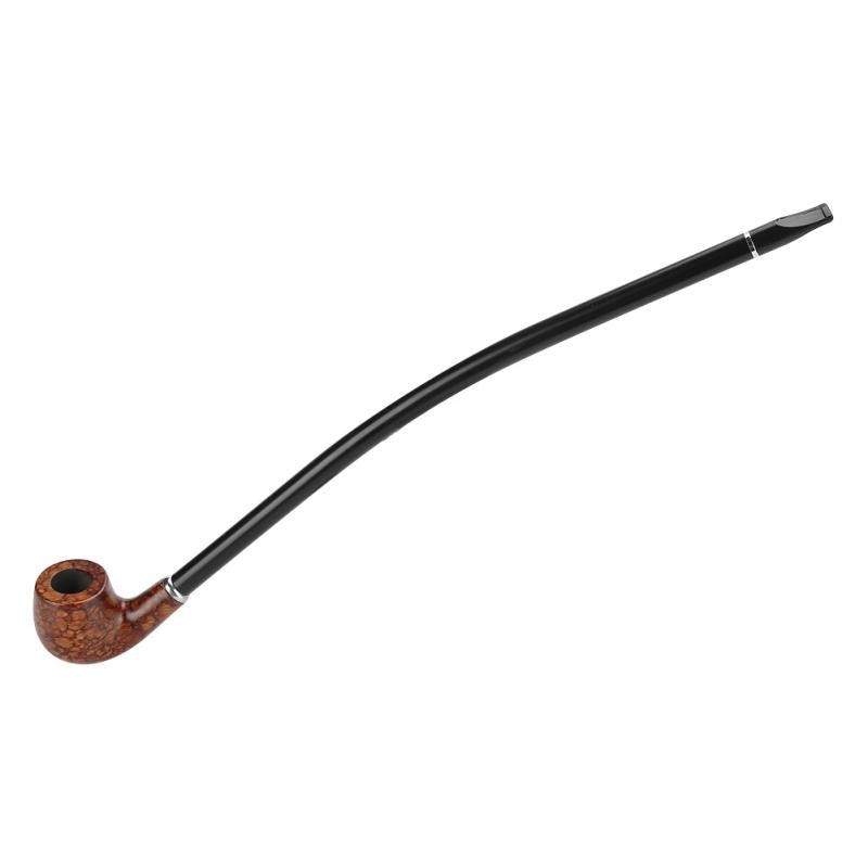 40.5cm Natural Wood Long Cigarette Holder Exquisite Long Brown Handle Wooden Tobacco Cigarette Smoke Pipe with Box Wooden Pipe