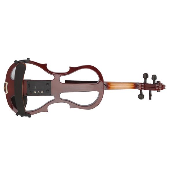 4/4 Estuche de violín eléctrico silencioso Arco Colofonia Auriculares Línea de conexión V-0 