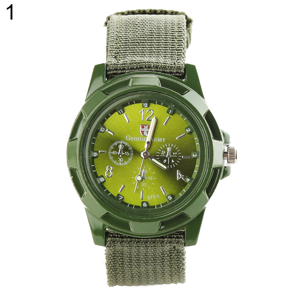 Army Style Nylon Band Sports Analog Quartz Wrist Watch