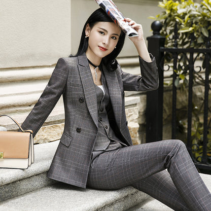 Plaid Business Formal Suit / Work Clothes