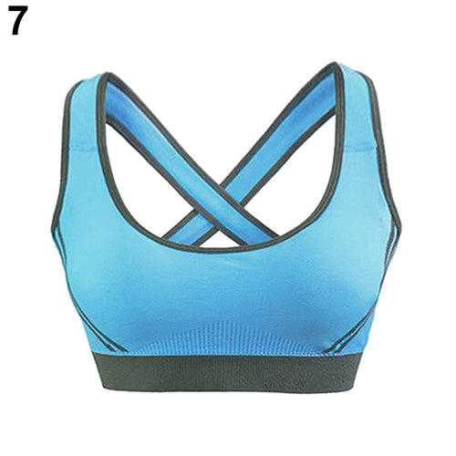 Women Jogging Sports Bra Gymwear Fitness Crop Top Yoga Exercise Vest