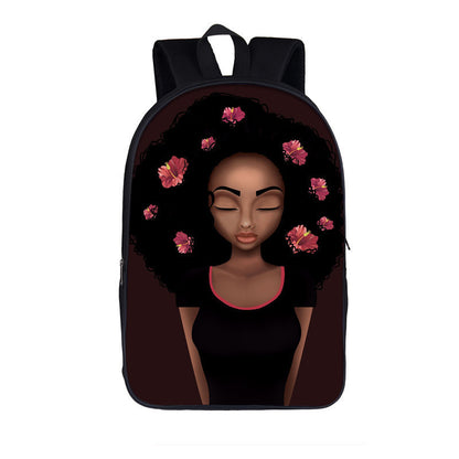 ¡¡¡EN VENTA!!! ¡¡¡50% REBAJADO!!! Mochila con estampado de dibujos animados nuevos de niña nubia en 3D