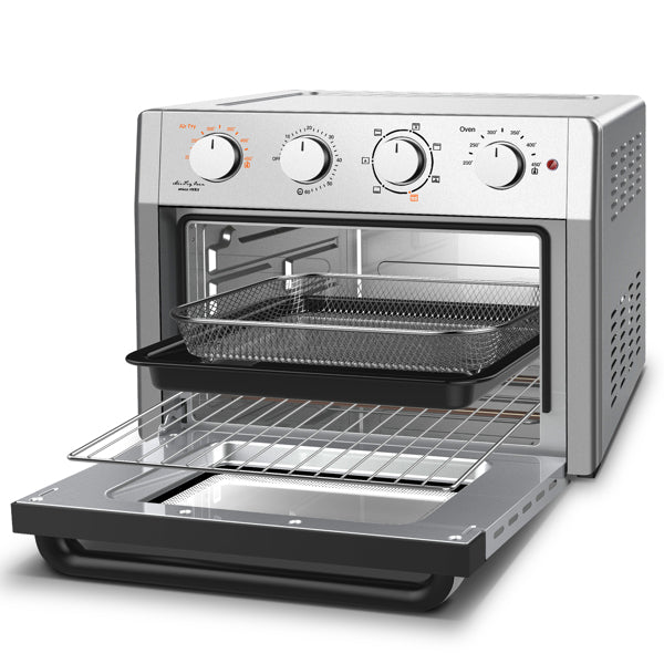 Horno tostador freidora de aire de 24 cuartos - Horno de convección 7 en 1 con función de freír, asar, tostar, asar y hornear - Horno tostador de freír para encimera - Electrodomésticos de cocina para cocinar pollo, filete y pizza 