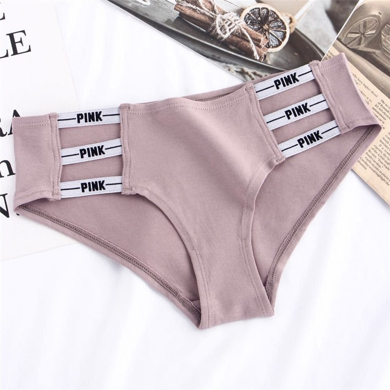 QIWN Sexy Women Pink Letter Panties Underwear Seamless Briefs Hollow Out Women Sport Lingerie Low Waist Women Yoga Panties Tanga - The Styky Shack